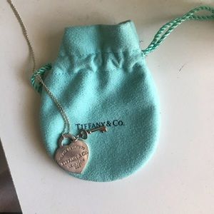 Return to Tiffany Silver Heart & Key Necklace